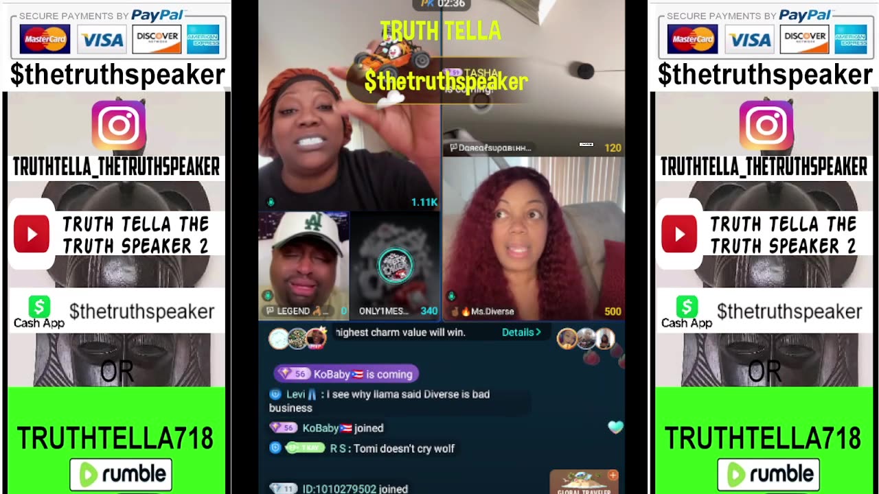 QUEEN TOMIKAY TEAM PK WITH DAREALSUPABIHH, MS. DIVERSE, & MESSY CALLER