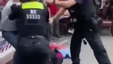 nigger in Germany who touched local woman punched by police