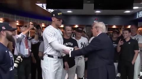 President Trump meets Yankee players and Aaron Judge