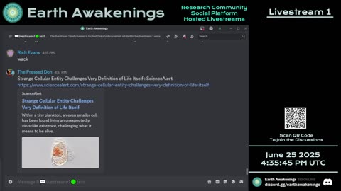 Earth Awakenings - Livestream 1 - #3254 - Live on Rumble/Youtube/X-Twitter/Twitch