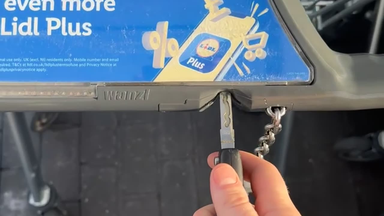 Man Uses Key Instead of Coin to Get Shopping Cart