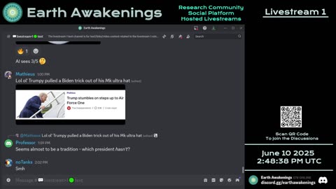 Earth Awakenings - Livestream 1 - #3220 - Live on Rumble/Youtube/X-Twitter/Twitch