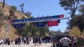 Anti-immigration protesters and LA Dodgers blocked ICE Agents from LA's Dodger Stadium.