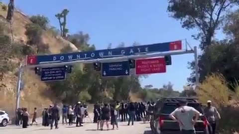 Anti-immigration protesters and LA Dodgers blocked ICE Agents from LA's Dodger Stadium.