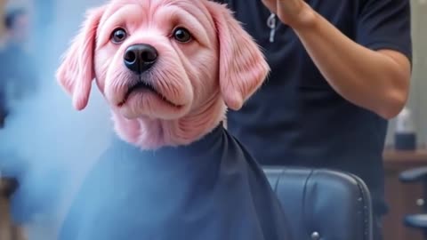 Pink Dog's Hair Color Gone Wrong