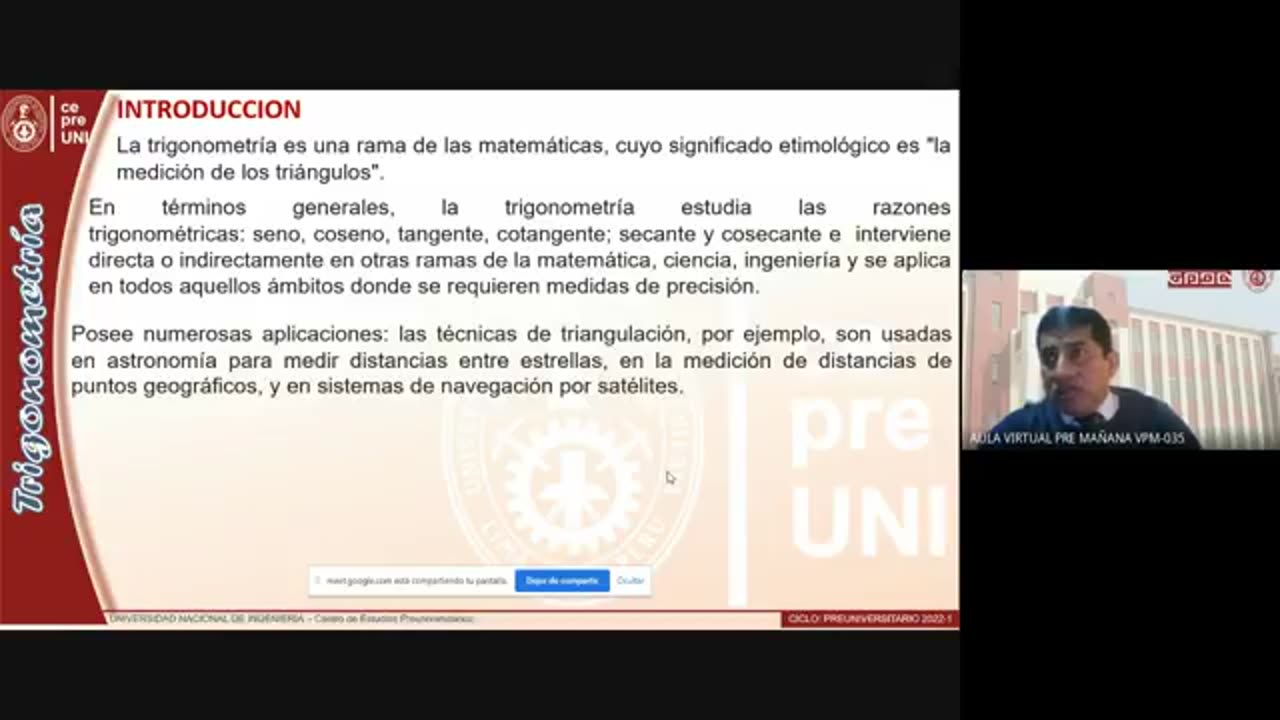 CEPRE UNI 2022 - 1 | Semana 01 | Trigonometría S2