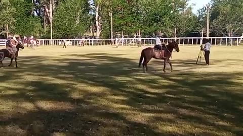 Prueba de riendas en la Fiesta de "A Poncho y Espuelas" - Ruedo del Parque Rivera, Melo 06/12/2025