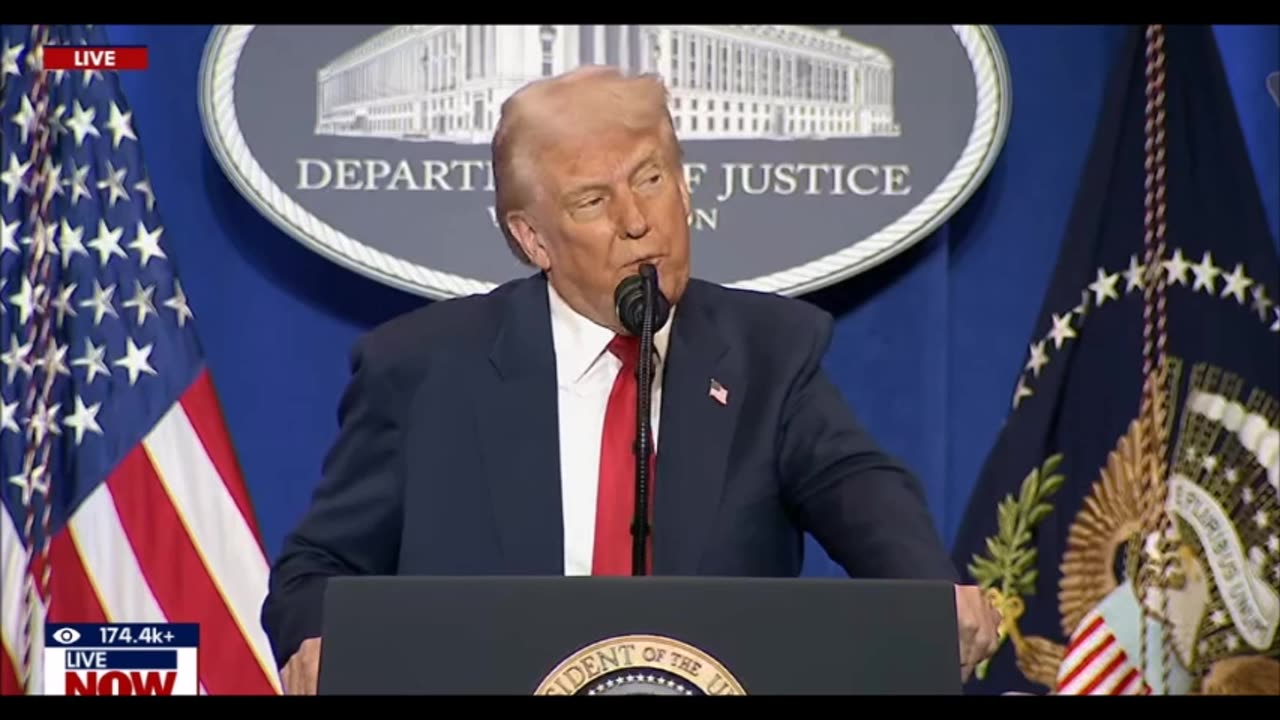 LIVE NOW: Pam Bondi speaking, President Trump to speak at DOJ