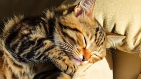 Sleepy Cat Nearly Fallen