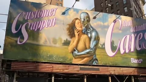 These romantic robot billboards from Bland AI are taking over major U.S. intersections.