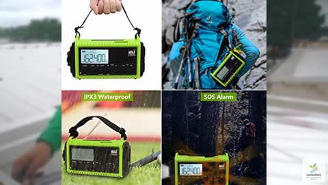 Raynic Emergency Weather Radio, 5000mAh/18500mWh Weather Radio, Portable Solar H