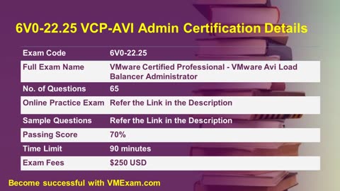 VMware 6V0-22.25 Avi Load Balancer Admin Exam Prep, Study Smarter