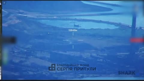 🦅🦈 Ukrainian UAV "Shark" is correcting the strike on the occupiers as far as Mariupol,