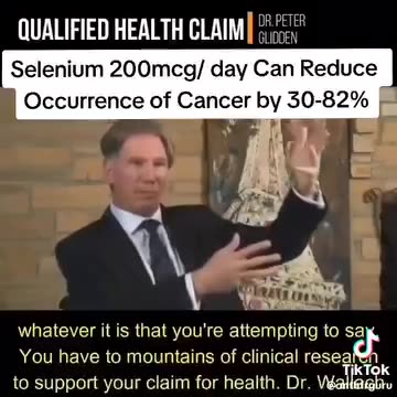 Selenium 200mcg/ day Can Reduce Occurrence of Cancer by 30-82%