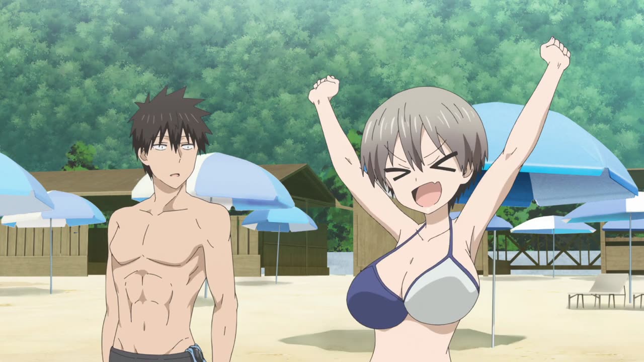 Uzaki-chan Wants to Hang Out! - arriving at the beach