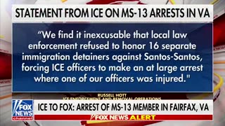 Authorities from ICE have apprehended a known member of the MS-13 gang in Fairfax, VA.