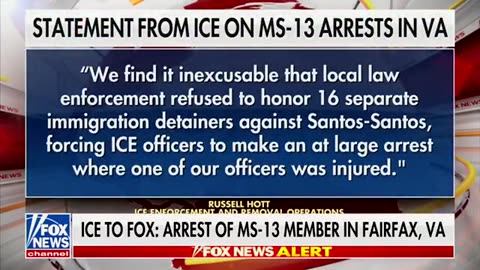 Authorities from ICE have apprehended a known member of the MS-13 gang in Fairfax, VA.