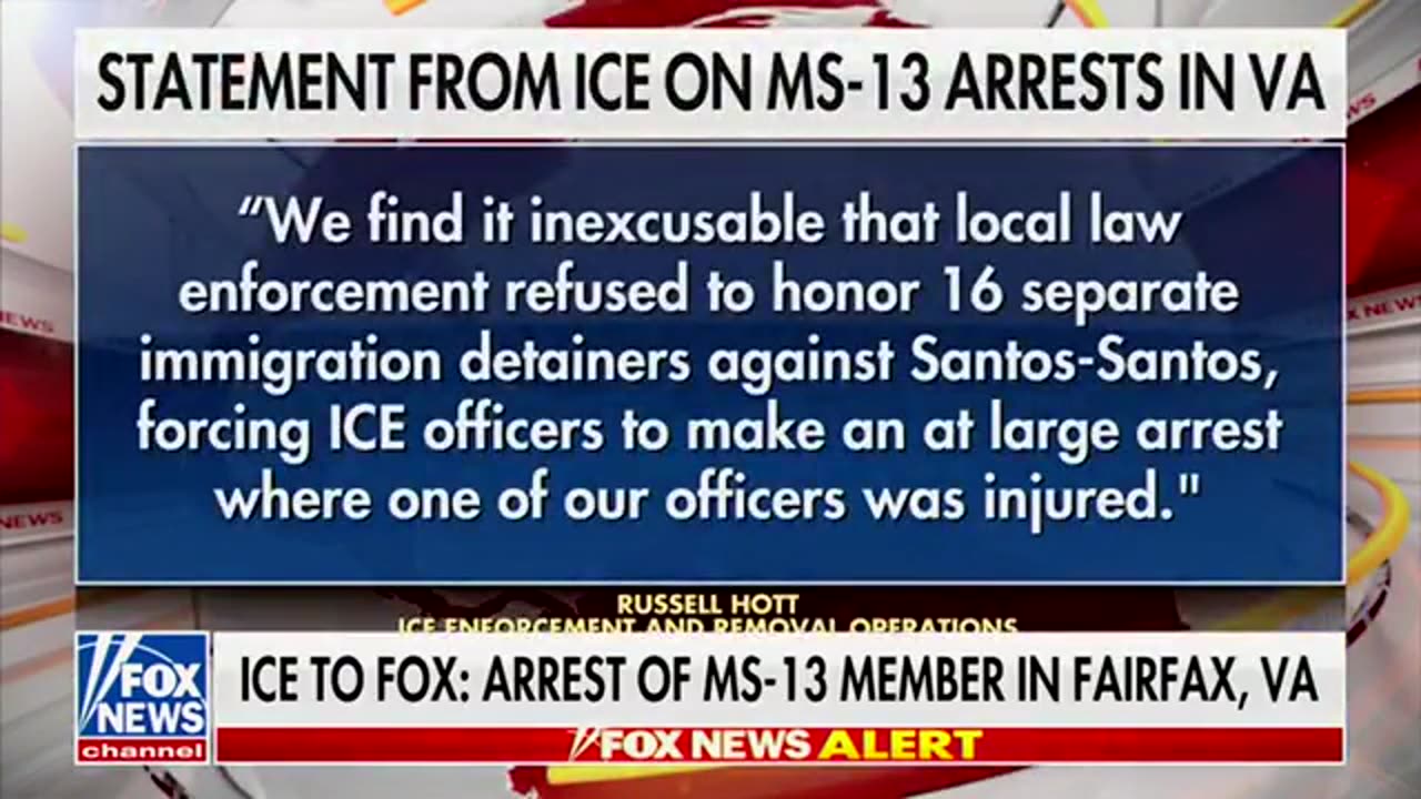 Authorities from ICE have apprehended a known member of the MS-13 gang in Fairfax, VA.
