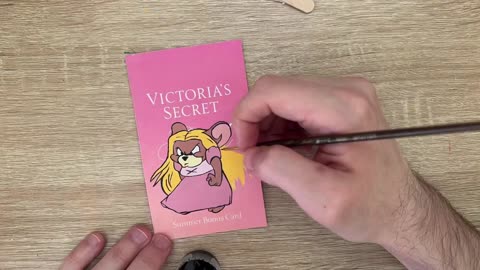 Jerry Mouse Painting On Victoria's Secret Advertising