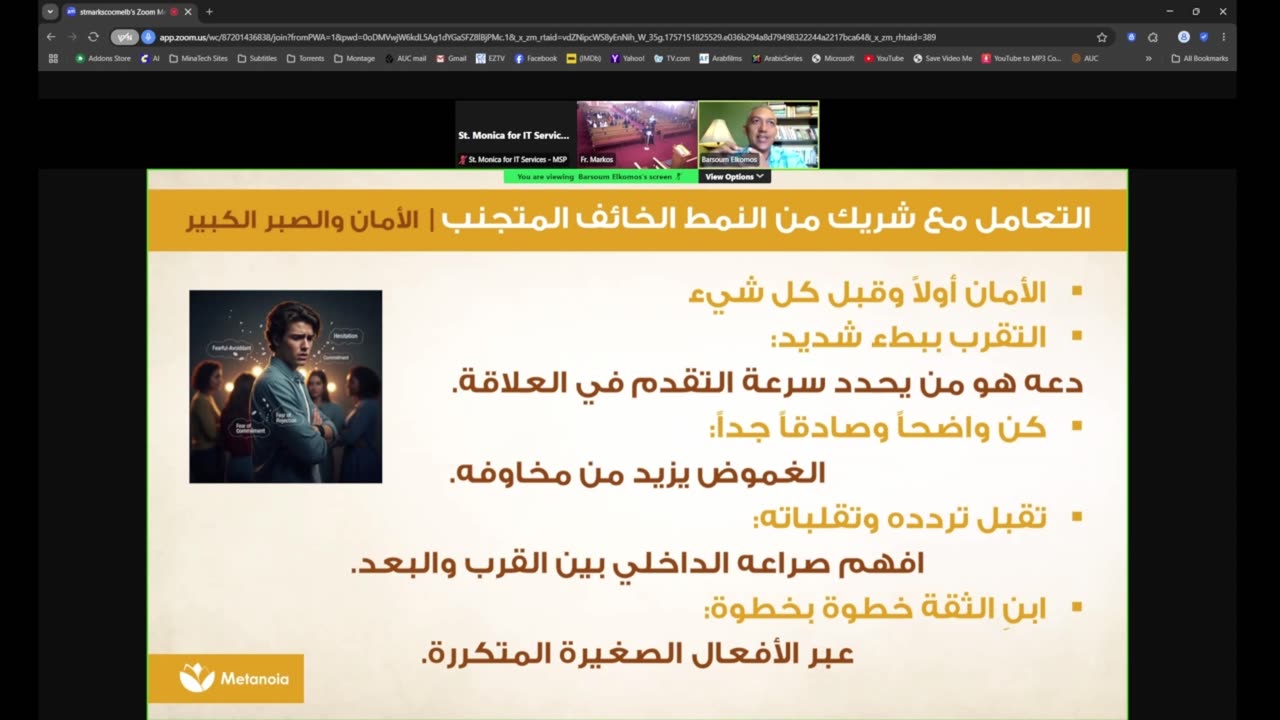 الاستاذ برسوم القمص اسحق - أنماط التعلق و تأثيره على الحياة الزوجية - 6-9-2025