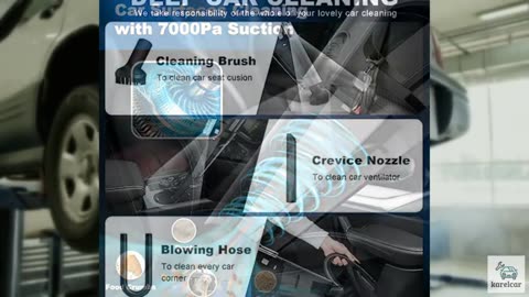 DRECELL Car Vacuum, Portable Vacuum Cleaner with Powerful 7000PA Suction, DC 12