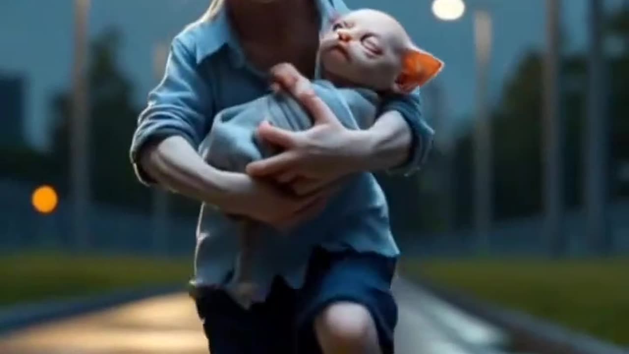 A poor mother cat encounter in natural disaster
