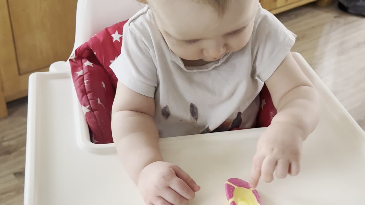 Baby Kayla Playing with a Toothbrush | Cute & Funny Brushing Clip