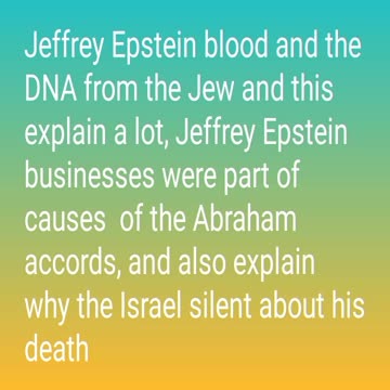 Jeffrey Epstein blood and the DNA from the Jew