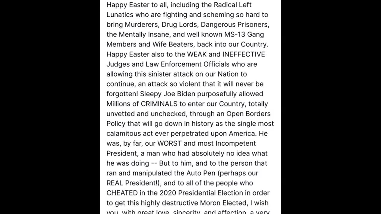 From President Trump - Happy Easter