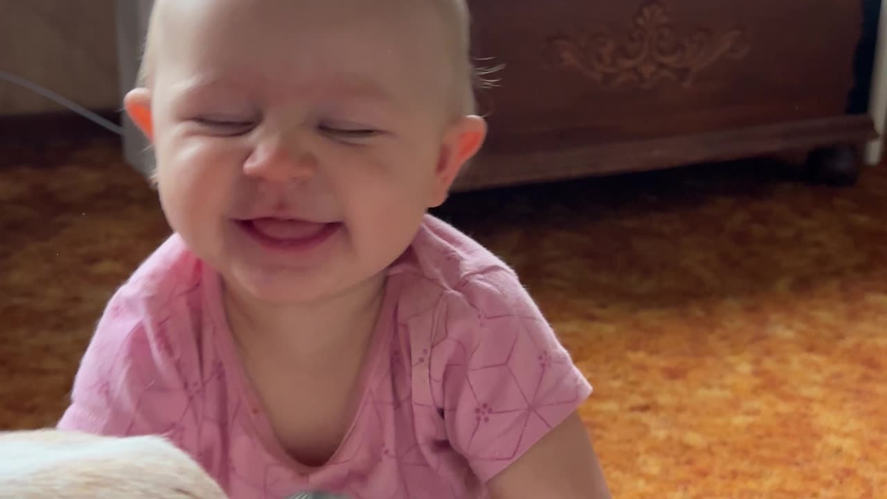 Baby Kayla Plays with a Puppy | Adorable Baby & Dog Moments