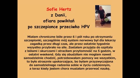 Sofie Hertz, z Danii, ofiara neurologicznych powikłań po szczepionce przeciwko HPV
