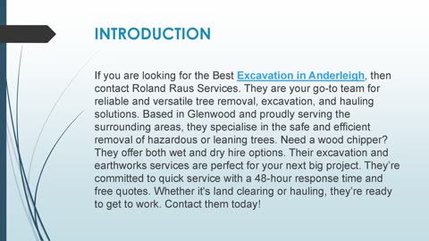 Best Excavation in Anderleigh