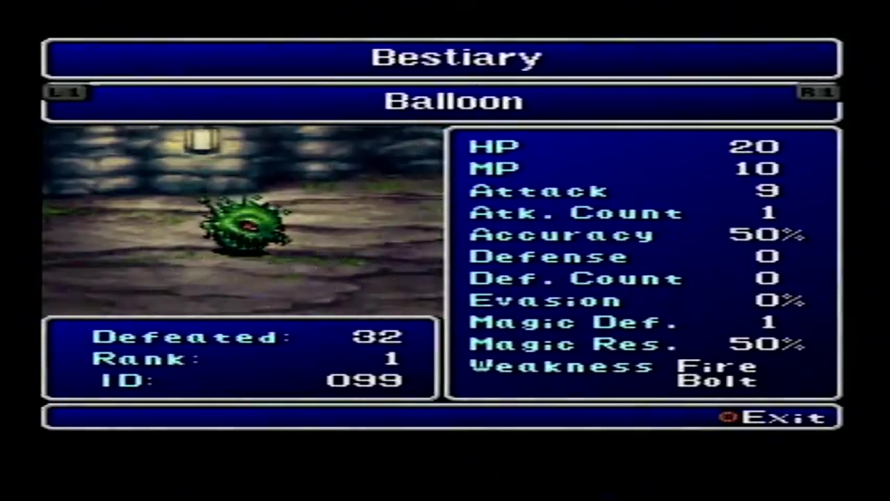 Final Fantasy 2 - Collections, bestiary, items and art gallery