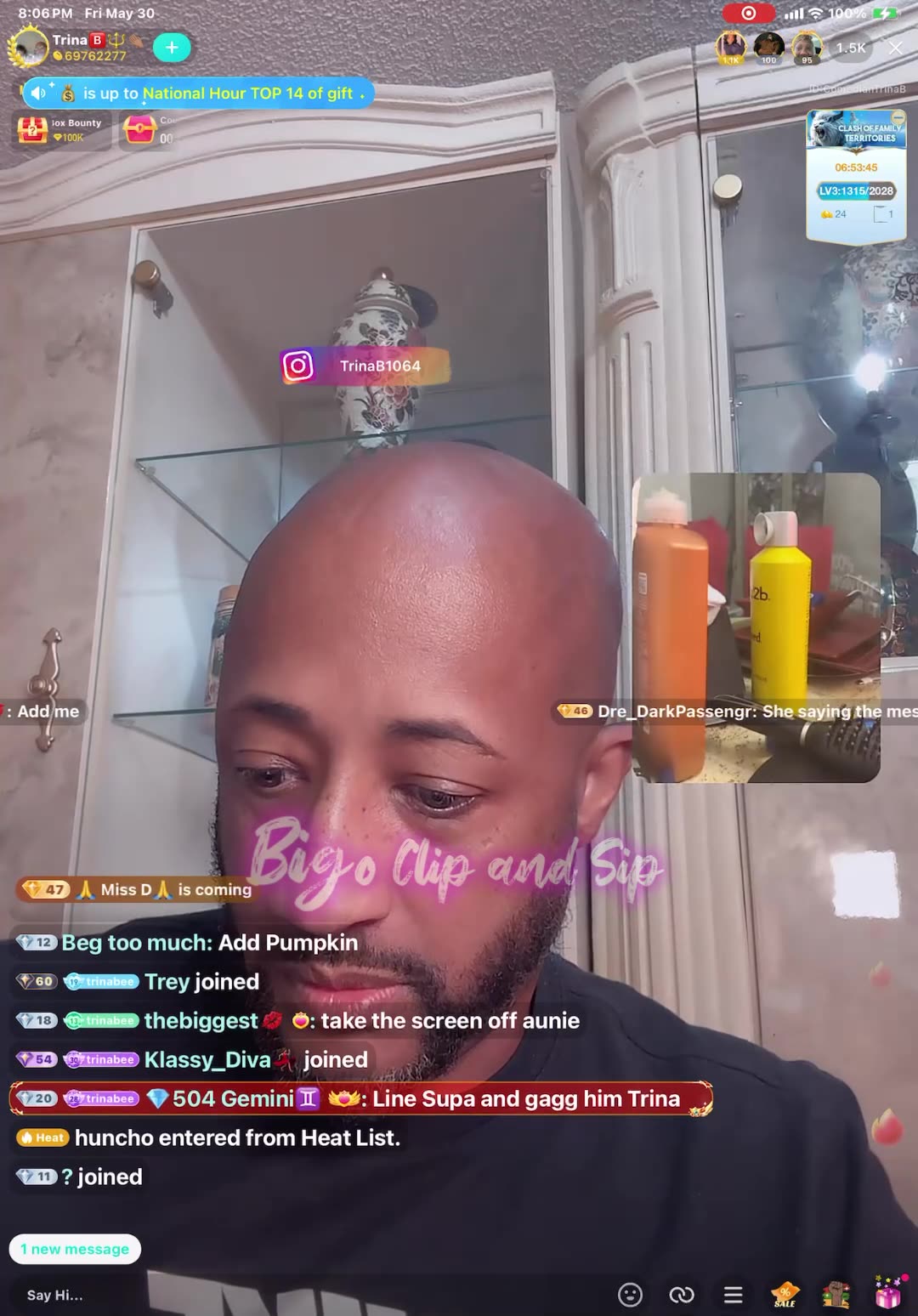 TrinaB defends getting exposed for gifting himself by Lady Libra 5/30/25 #bigoclipandsip