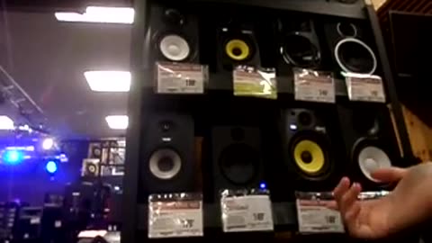 Talking about sound systems at Guitar Center