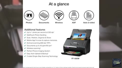 Epson FastFoto FF-680W Wireless High-Speed Photo and Document Scanning System, B