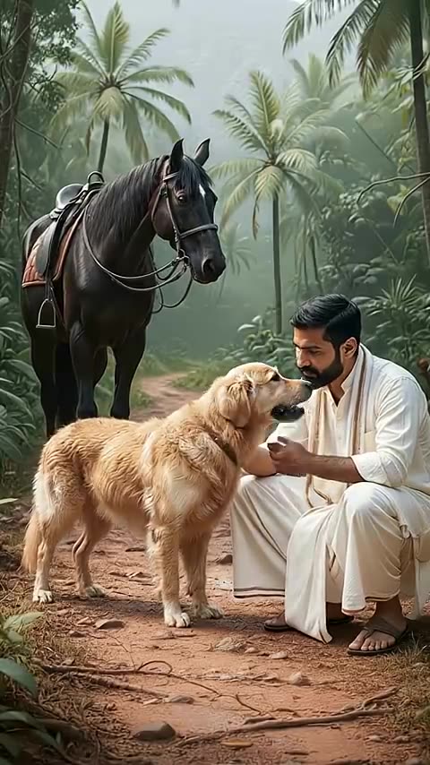 Golden Retriever saves a woman who is about to fall off a cliff