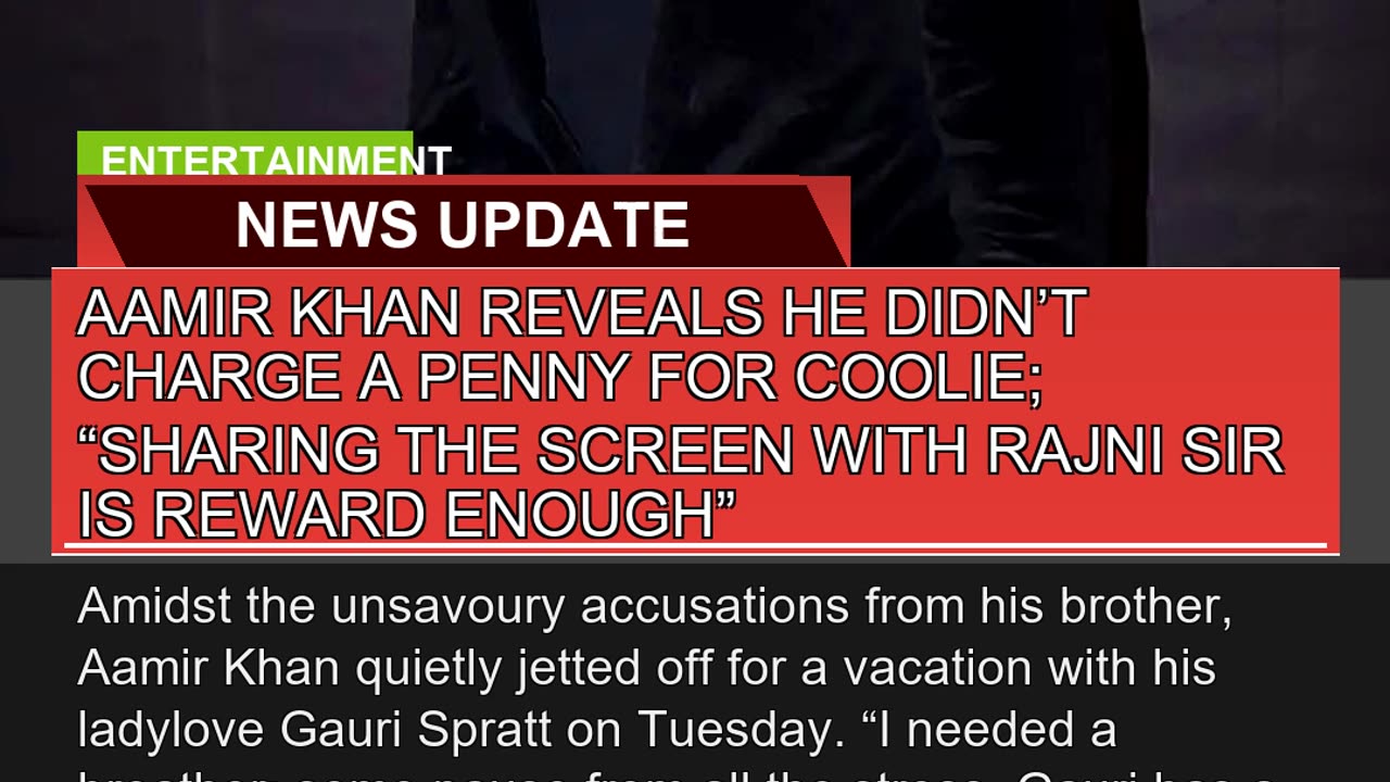 Aamir Khan Reveals He Didnt Charge a Penny for Co