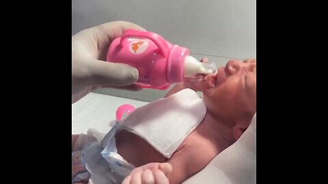 cute baby feeding