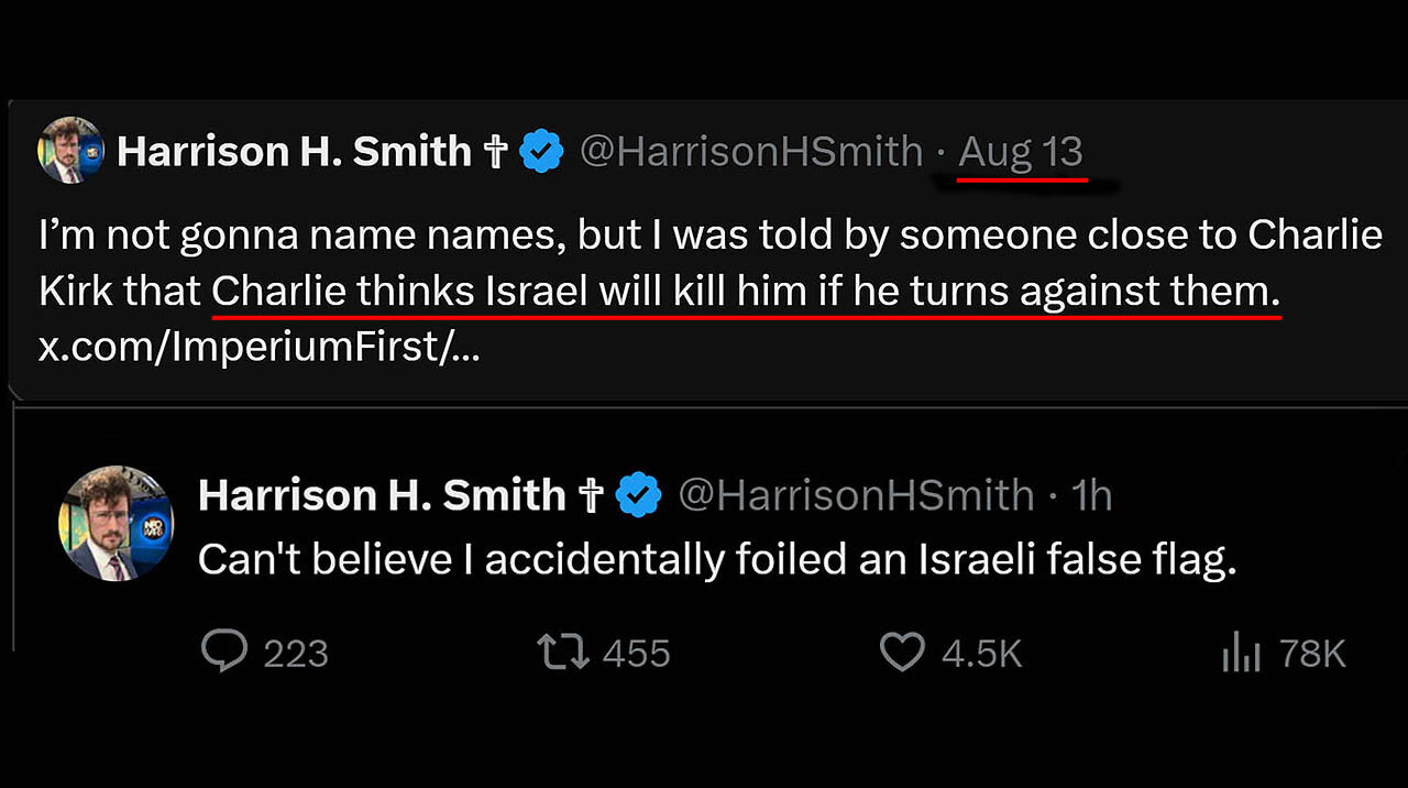 Harrison H. Smith: Viewing Charlie Kirk's Assassination from an Israeli 'Strategic Perspective' ✡️