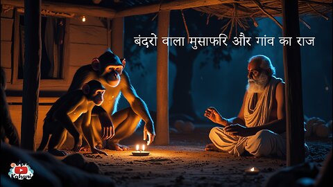 बंदरों वाला मुसाफिर और गांव का राज | हिंदी कहानी | बाबा वेद की समझदारी | Moral Story