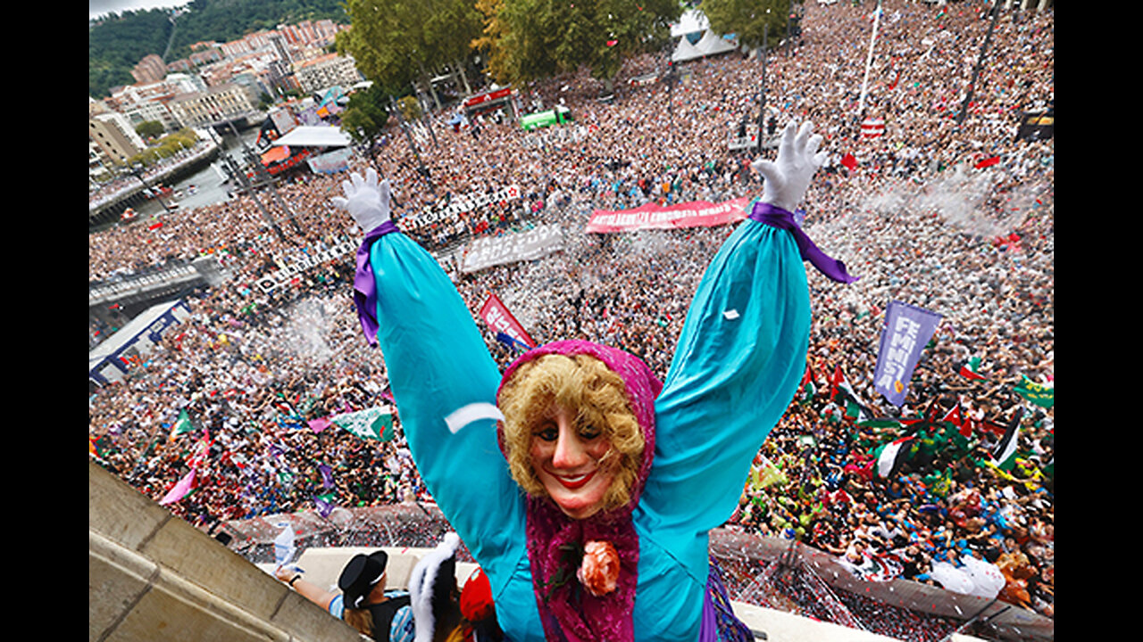 Spain Bilbao Showed Solidarity with Palestine at Aste Nagusia #shorts #bilbao #españa #viral