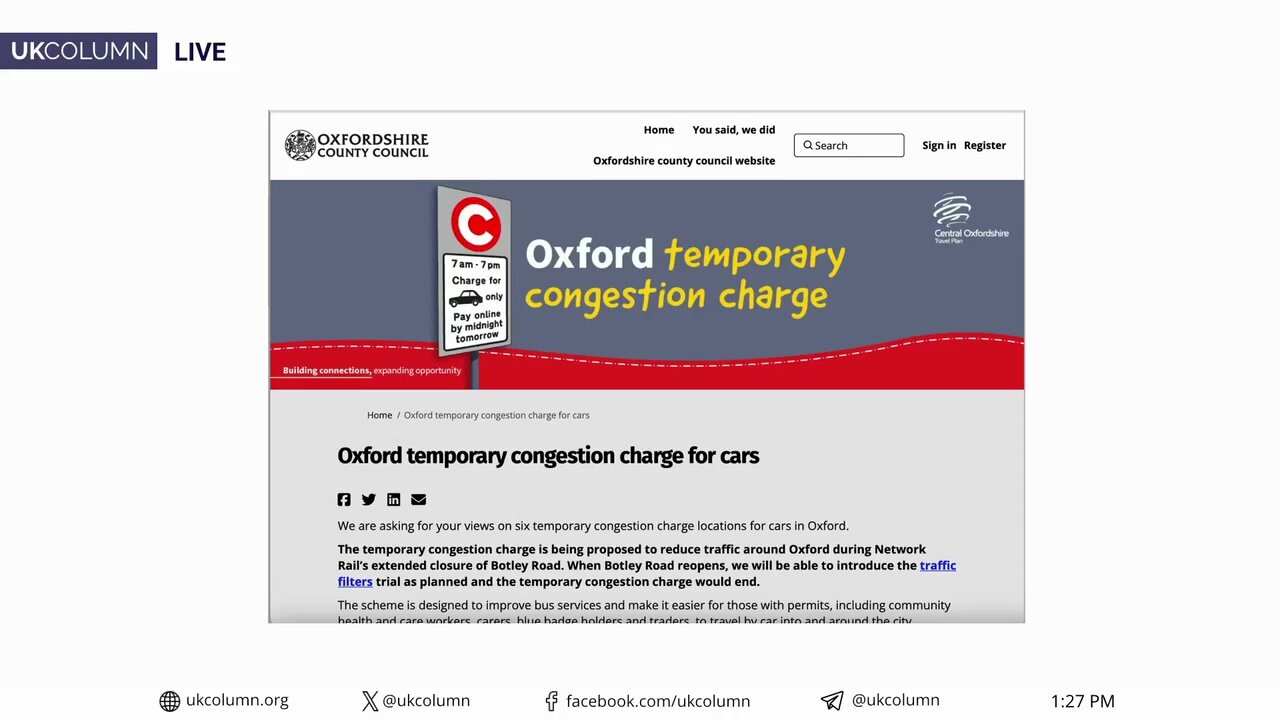 From LTNs to Levies: Oxford Moving Ahead with New Congestion Charge | UK Column News
