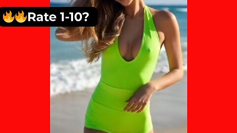 🔥 Rate Her Body in This Neon Green Swimsuit 1-10? 😍 Supermodel 4K
