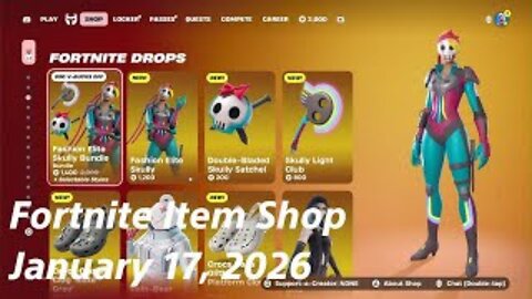 Fortnite Item Shop|January 17, 2026(*New* Fashion Elite Skully Bundle)