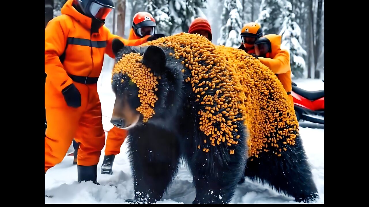 The rescue team saved this mother bear and her cubs from illness!😍🔥
