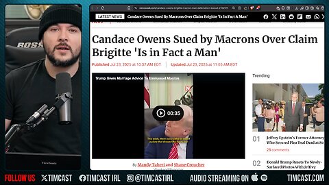 🚨BREAKING: Candace Owens SUED BY Brigitte Macron For Calling HER A MAN,