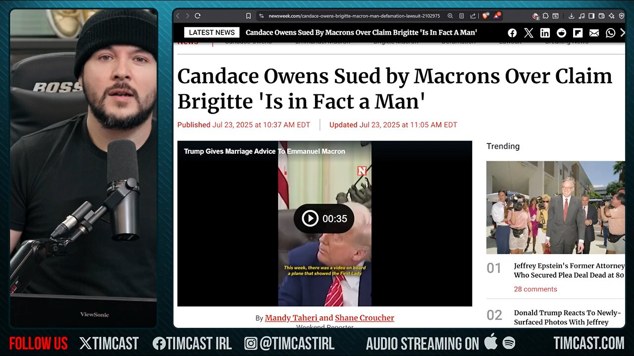 🚨BREAKING: Candace Owens SUED BY Brigitte Macron For Calling HER A MAN,