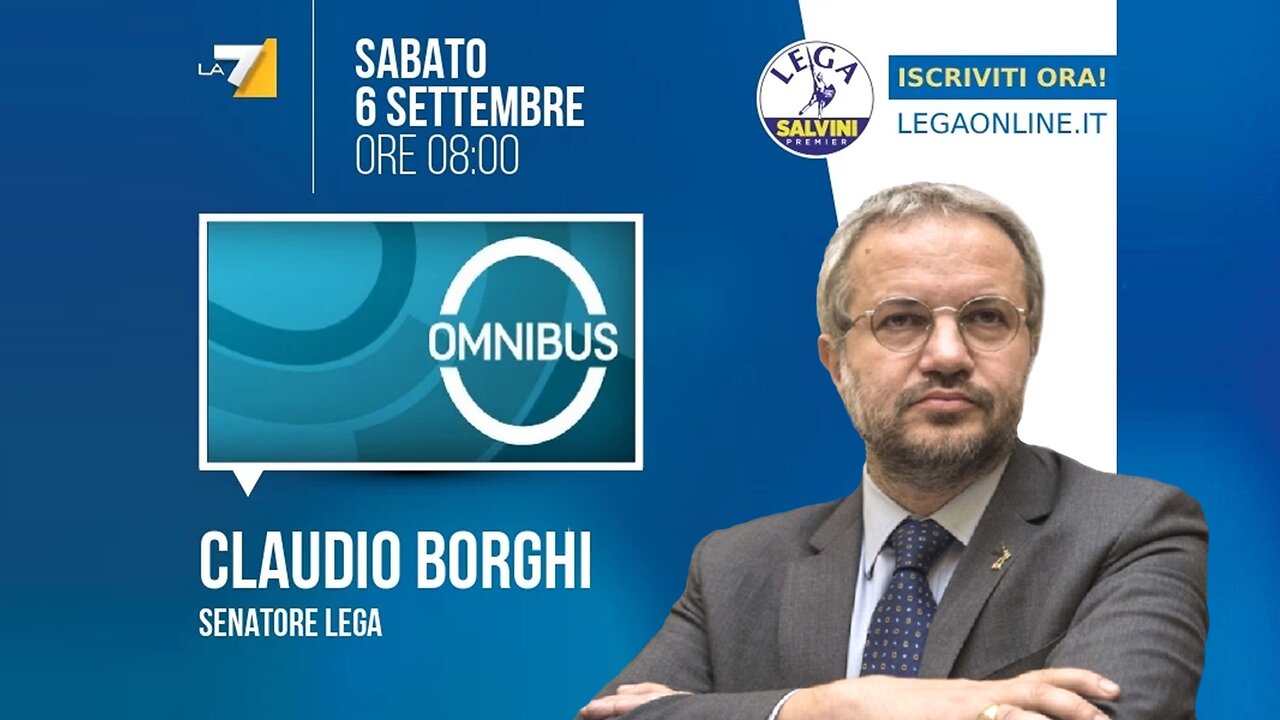 🔴 Interventi del Sen. Claudio Borghi a Omnibus del 06.09.2025
