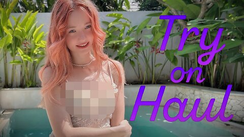 [4K] Alice's Transparent White Sheer DRESS Try-On Haul 2024